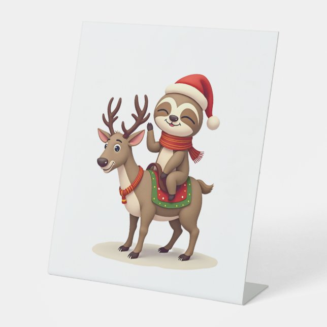 Alpaca Sloth Christmas (1) Sockelschild (Vorderseite)