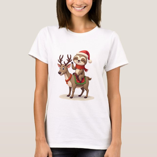 Alpaca Sloth Christmas (1) T-Shirt (Vorderseite)
