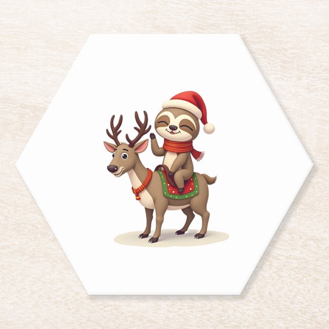 Alpaca Sloth Christmas (1) Untersetzer (Vorderseite)