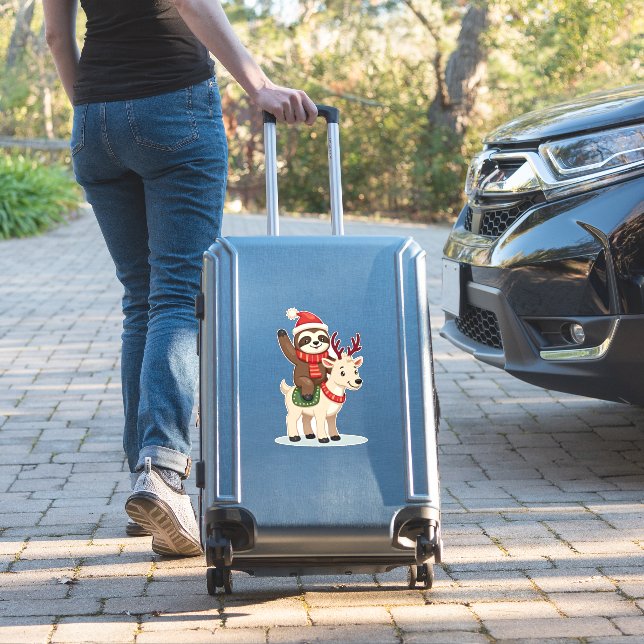 Alpaca Sloth Christmas (2) Aufkleber (Koffer Insitu)
