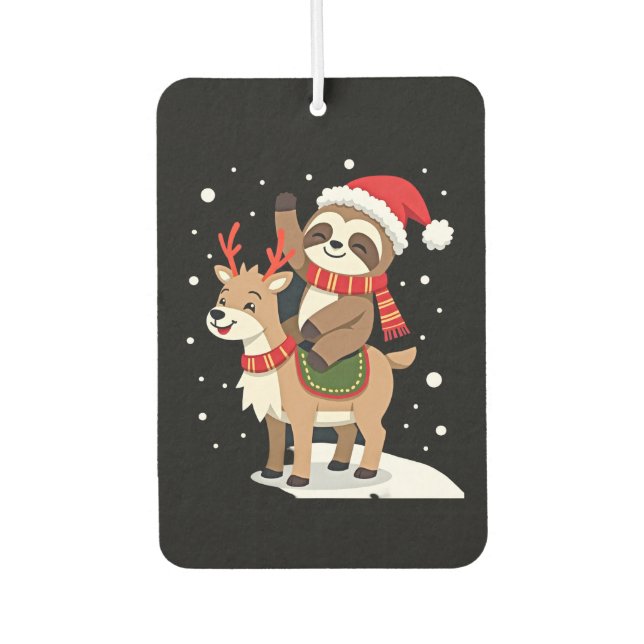 Alpaca Sloth Christmas (2) Autolufterfrischer (Vorderseite)