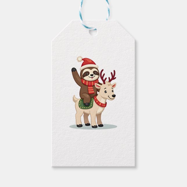 Alpaca Sloth Christmas (2) Geschenkanhänger (Vorderseite)