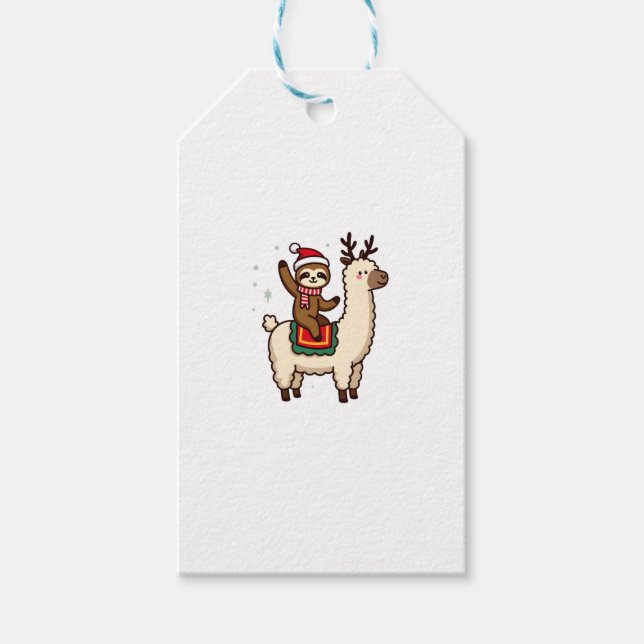 Alpaca Sloth Christmas (2) Geschenkanhänger (Vorderseite)