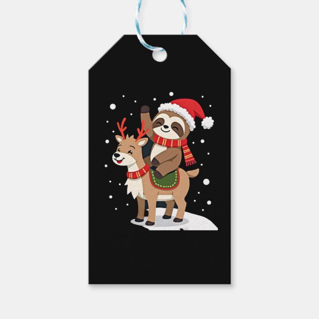 Alpaca Sloth Christmas (2) Geschenkanhänger (Vorderseite)