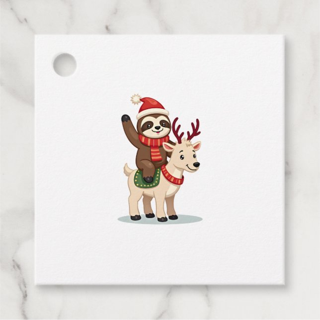 Alpaca Sloth Christmas (2) Geschenkanhänger (Vorderseite)