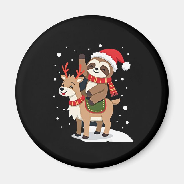 Alpaca Sloth Christmas (2) Magnet (Vorne)