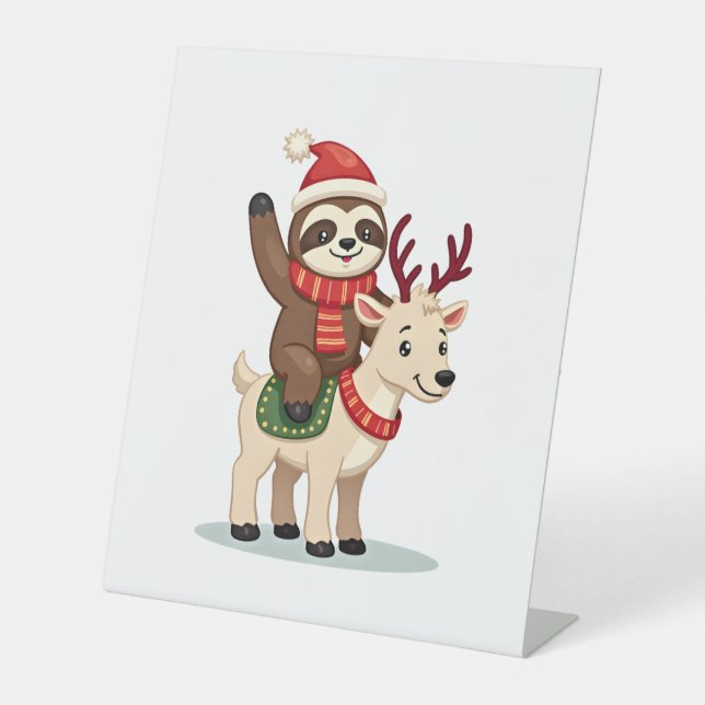 Alpaca Sloth Christmas (2) Sockelschild (Vorderseite)