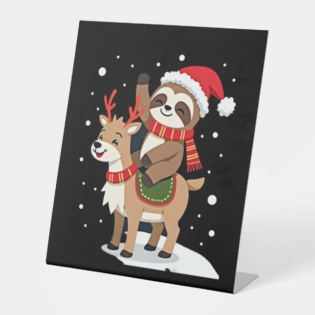 Alpaca Sloth Christmas (2) Sockelschild (Vorderseite)