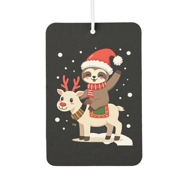 Alpaca Sloth Christmas (3) Autolufterfrischer (Vorderseite)