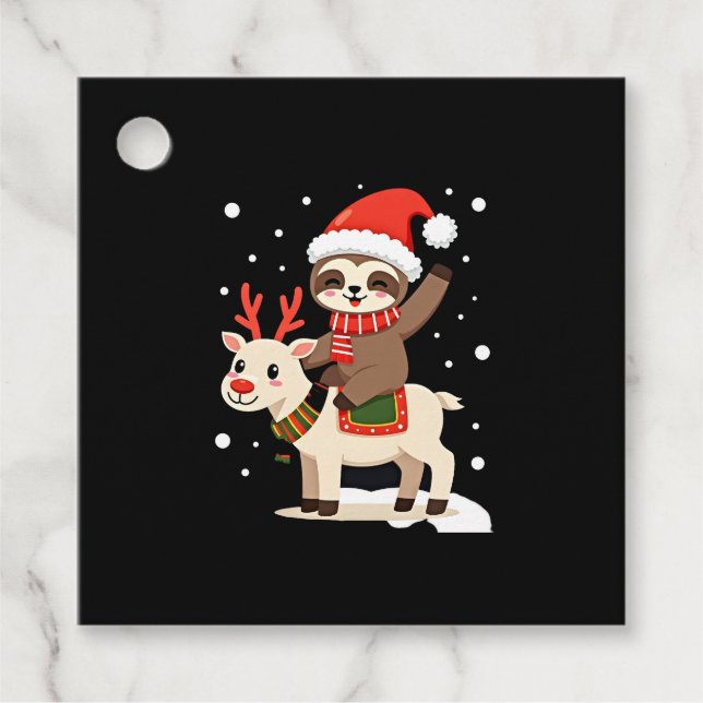 Alpaca Sloth Christmas (3) Geschenkanhänger (Vorderseite)