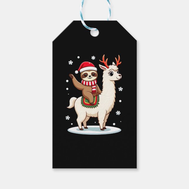 Alpaca Sloth Christmas (3) Geschenkanhänger (Vorderseite)