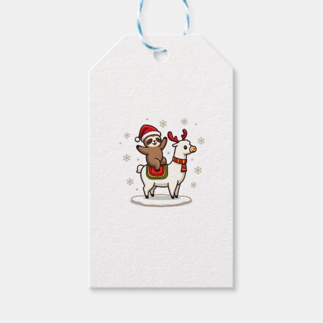 Alpaca Sloth Christmas (3) Geschenkanhänger (Vorderseite)