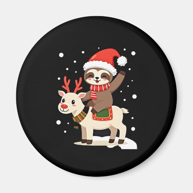 Alpaca Sloth Christmas (3) Magnet (Vorne)