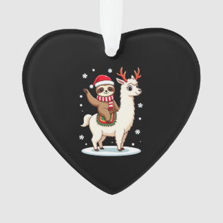 Alpaca Sloth Christmas (3) Ornament