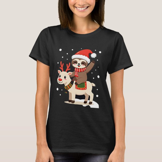 Alpaca Sloth Christmas (3) T-Shirt (Vorderseite)