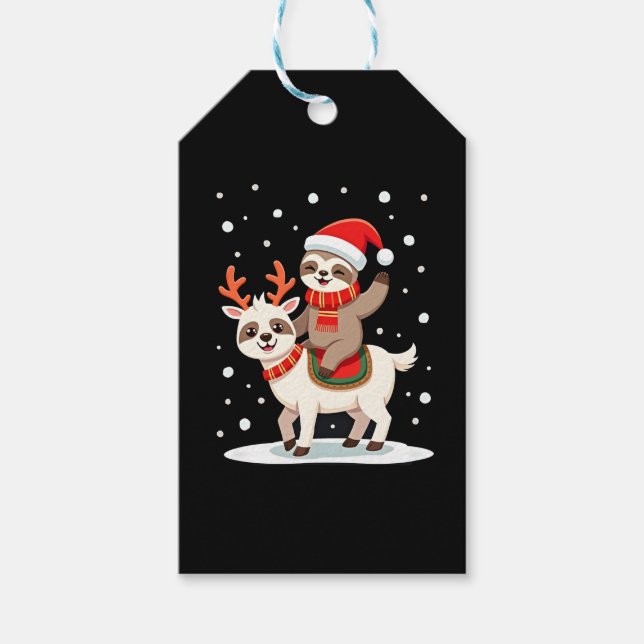 Alpaca Sloth Christmas (4) Geschenkanhänger (Vorderseite)