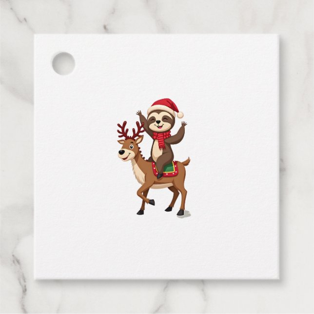 Alpaca Sloth Christmas (4) Geschenkanhänger (Vorderseite)