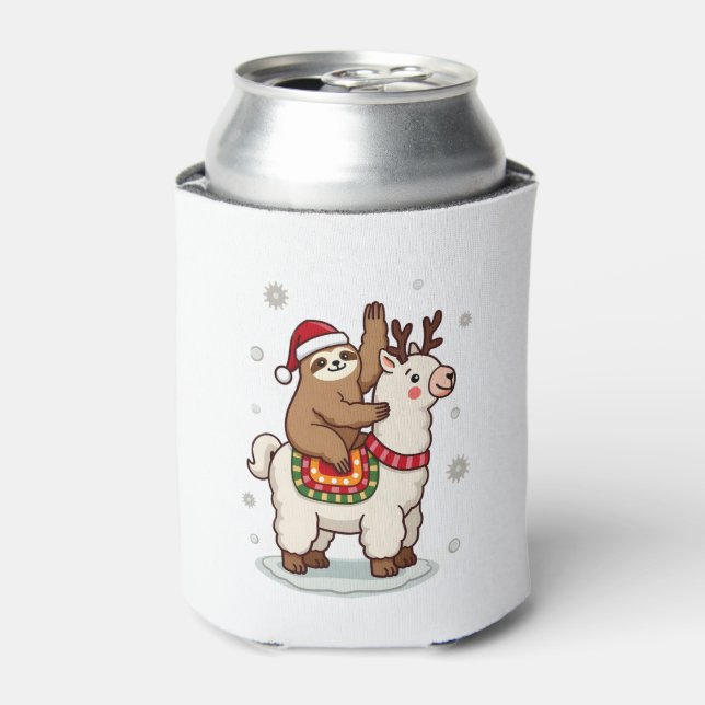 Alpaca Sloth Christmas Dosenkühler (Kanne Vorderseite)