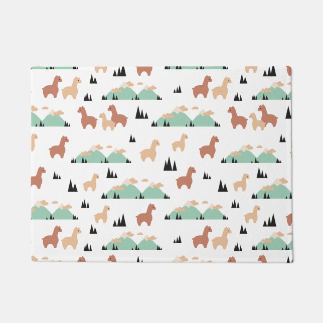 Alpaca Spring Garden Fußmatte (Vorderseite)