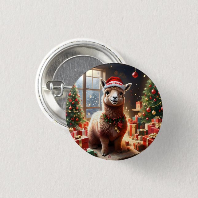 "Alpaca the Presents: A Christmas Tale" Button (Vorne & Hinten)