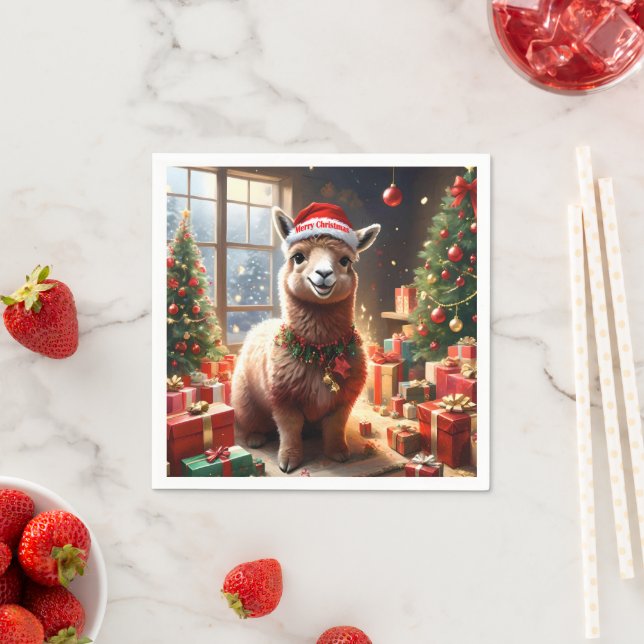"Alpaca the Presents: A Christmas Tale" Serviette (Beispiel)