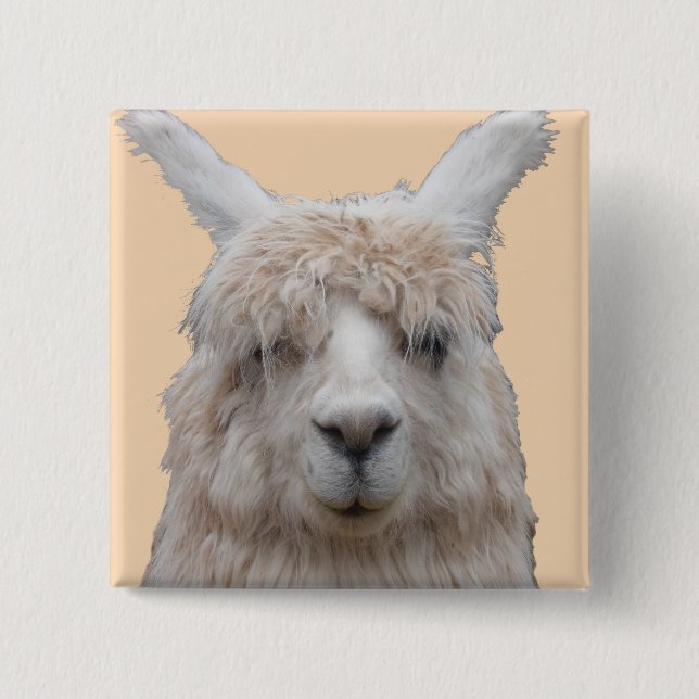 Alpaca über den individuell anpassbaren Peru-Butto Button (Vorderseite)