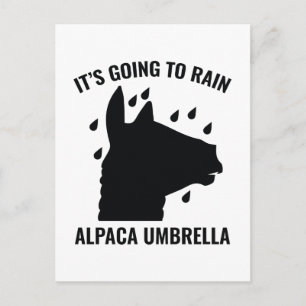 Alpaca Umbrella Postkarte