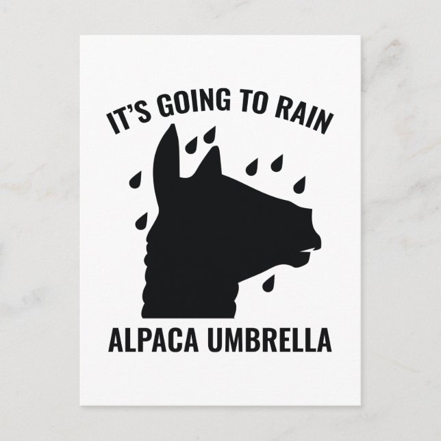 Alpaca Umbrella Postkarte (Vorderseite)