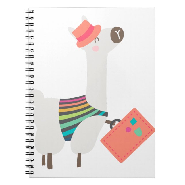 Alpaca und Suitcase Notizblock (Vorderseite)
