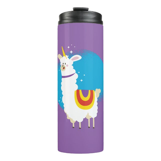 Alpaca Unicorn Thermosbecher (Vorderseite)