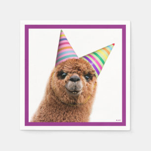 Alpaca Wear Party Hats Serviette