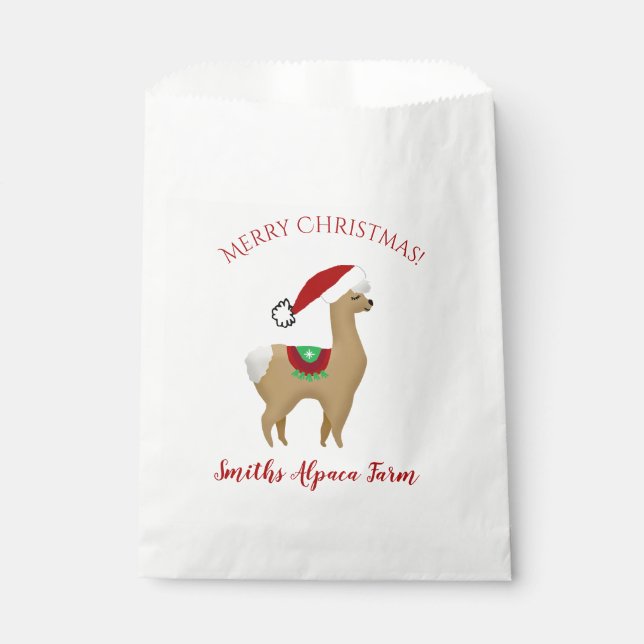 Alpaca Weihnachtsfeiertag Leckerei Gefallen Tasche Geschenktütchen (Vorderseite)
