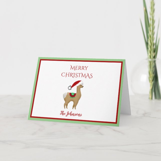 Alpaca Weihnachtsfeiertag Weihnachtsgrußkarte Karte (Vorderseite)