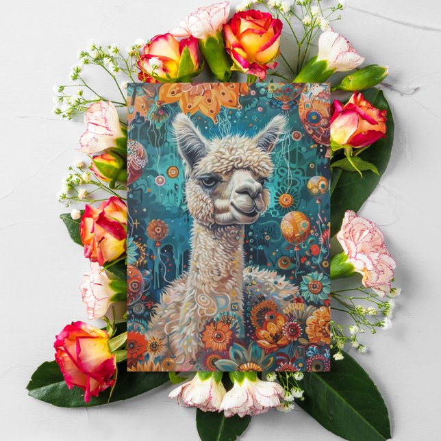 Alpaca Whimsical Birthday Card Karte (Von Creator hochgeladen)