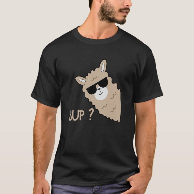 Alpaca with glasses  saying llama T-Shirt (Vorderseite)