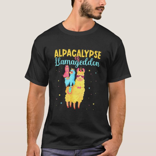 Alpacalypse Or Llamageddon Alpacas and Llamas Take T-Shirt (Vorderseite)