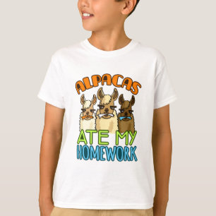 Alpacas Ate My Hausaufgaben Funny Alpaca T-Shirt