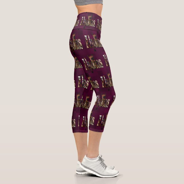 Alpacas auf Lila, hochglänzenden Capris-Leggings Capri Leggings (Rechts)