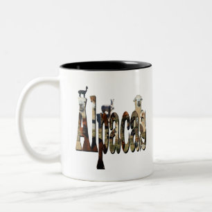 Alpacas-Logo mit Alpacas, Zweifarbige Tasse