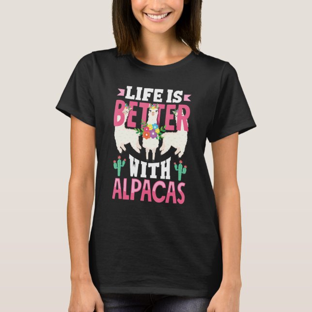 Alpacas Mammals LLamas Alpaca   With Alpacas T-Shirt (Vorderseite)
