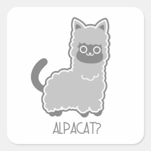 Alpacat? Quadratischer Aufkleber