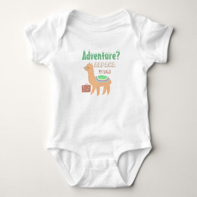 Alpaka-Abenteuer Baby Strampler (Vorderseite)