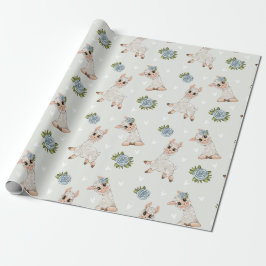 Alpaka-Blume von niedlichem Lama Geschenkpapier