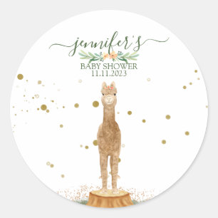 Alpaka-Familie-Baby-Party-Geschenk Runder Aufkleber