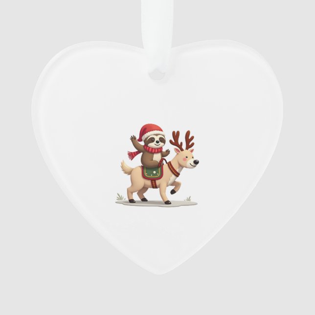 Alpaka Faultier Weihnachten (3) Ornament (Vorderseite)