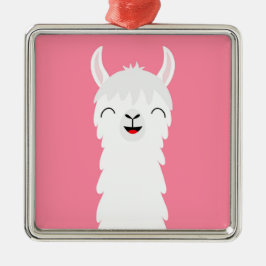 Alpaka-Gesicht Ornament Aus Metall