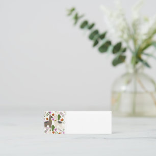 Alpaka-Kaktus-Blumenmuster Tierliebhaber Mini Visitenkarte