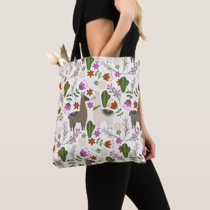 Alpaka-Kaktus-Blumenmuster-Tierliebhaber Tasche