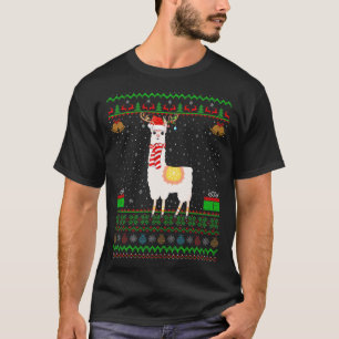 Alpaka Lama Weihnachtsmann Hut passend hässliches T-Shirt