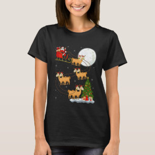 Alpaka Lama Weihnachtsmann Schlitten Fliegend Lust T-Shirt